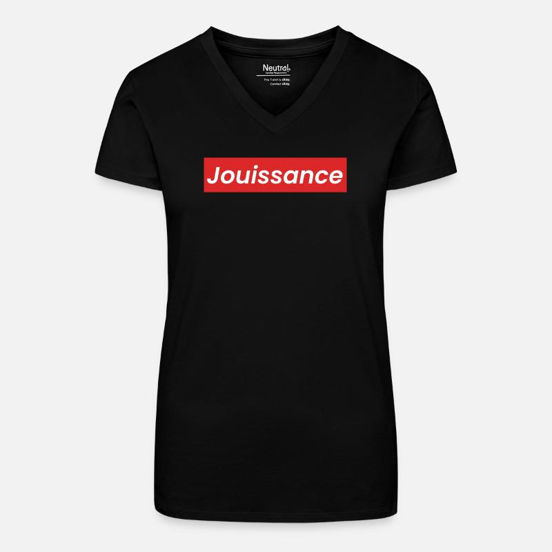Jouissance Statement philosophy - Organic Women's V-Neck T-Shirt - black