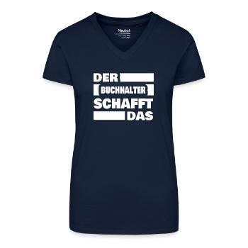 Buchhalter - Bio Frauen T-Shirt mit V-Ausschnitt - Dunkelblau - Vorne
