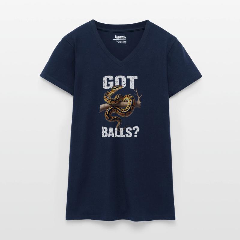 Python roi Serpents Amateurs de terrarium Python T-shirt bio col V Femme