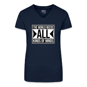 Le monde a besoin de toutes sortes d’esprits inspirants - T-shirt bio col V Femme - bleu foncé - Devant