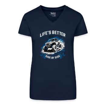 UTV Off Road 4 Wheeler Side by side - Bio Frauen T-Shirt mit V-Ausschnitt - Dunkelblau - Vorne