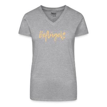 Inspiré - Vocabulaire, Mots oubliés - T-shirt bio col V Femme - noir - Devant