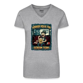 Horror Movie Fan Scream Team - Organic Women's V-Neck T-Shirt - black - Front