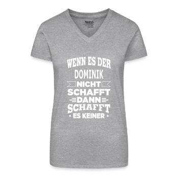 DOMINIK - Bio Frauen T-Shirt mit V-Ausschnitt - Schwarz - Vorne