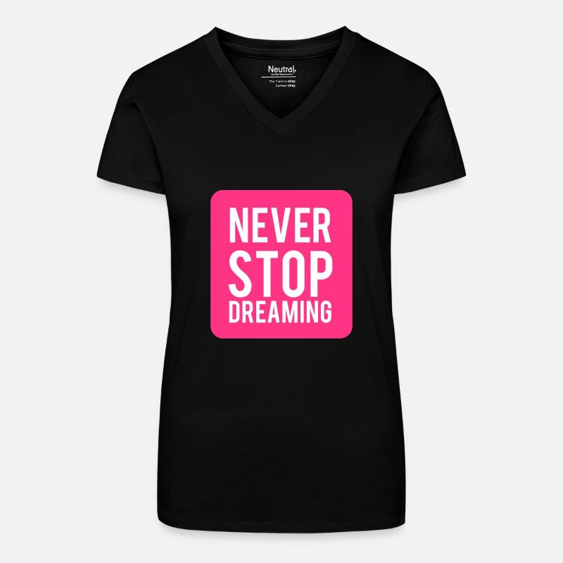 Träumer. Traumfänger. Zitate. Geschenk - Bio Frauen T-Shirt mit V-Ausschnitt - Schwarz