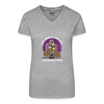 Get ready for the alpakalypse - Organic Women's V-Neck T-Shirt - black - Front