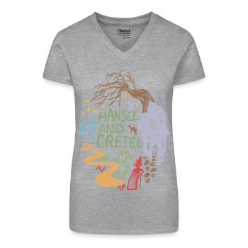 Hansel and Gretel Witch House Vintage - Organic Women's V-Neck T-Shirt - black - Front