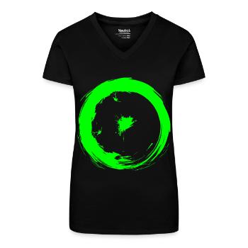 Astronomical symbols sun green - Organic Women's V-Neck T-Shirt - black - Front