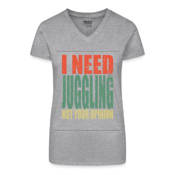 Jongler en disant drôle - T-shirt bio col V Femme - noir - Devant