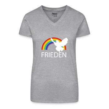 Frieden - Bio Frauen T-Shirt mit V-Ausschnitt - Schwarz - Vorne