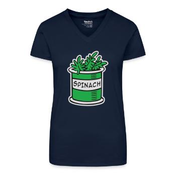 Spinach - Organic Women's V-Neck T-Shirt - navy blue - Front