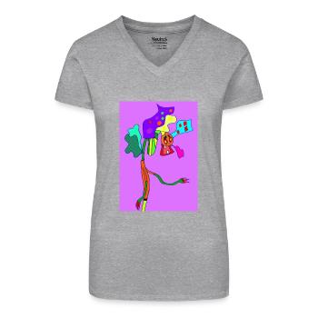 Kollektion Black City - Bio Frauen T-Shirt mit V-Ausschnitt - Schwarz - Vorne