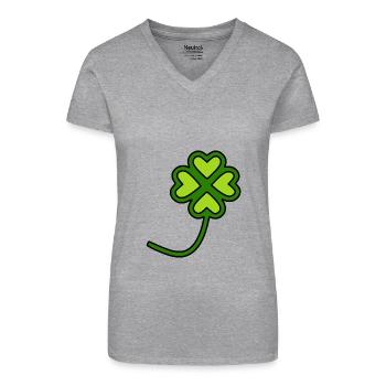 Trèfles de la Saint-Patrick - T-shirt bio col V Femme - noir - Devant