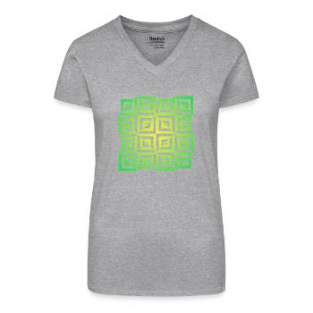 Polarity Grün - Mandala made with Love - Bio Frauen T-Shirt mit V-Ausschnitt - Schwarz - Vorne