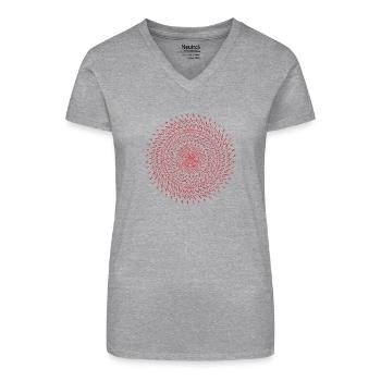 Inner Fire Red - Mandala made with Love - Organic Women's V-Neck T-Shirt - black - Front