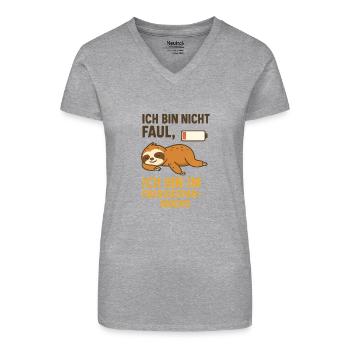 Ich bin nicht Faul.. - Bio Frauen T-Shirt mit V-Ausschnitt - Schwarz - Vorne