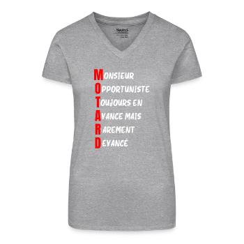 MOTARD : définition - Humour noir - T-shirt bio col V Femme - noir - Devant