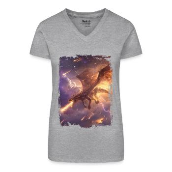 Cerf-volant - T-shirt bio col V Femme - noir - Devant