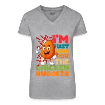 Chicken Nugget - Organic Women's V-Neck T-Shirt - black - Front