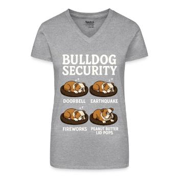 Bulldogge - Bio Frauen T-Shirt mit V-Ausschnitt - Schwarz - Vorne