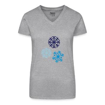 Neige - T-shirt bio col V Femme - noir - Devant