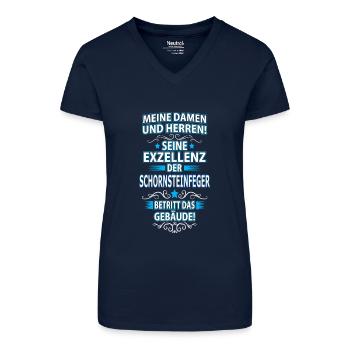 SCHORNSTEINFEGER - Bio Frauen T-Shirt mit V-Ausschnitt - Dunkelblau - Vorne