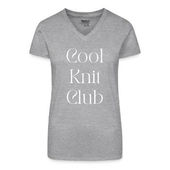 Cool knit club. Cooler Strick Club. - Bio Frauen T-Shirt mit V-Ausschnitt - Schwarz - Vorne