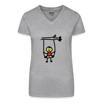 Kind Schaukel 3 - Bio Frauen T-Shirt mit V-Ausschnitt - Schwarz - Vorne