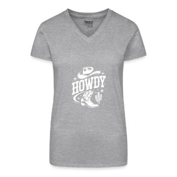 Howdy Country Dance Danse en ligne - T-shirt bio col V Femme - noir - Devant