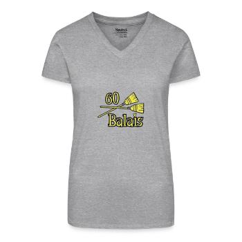 60 balais ans - T-shirt bio col V Femme - noir - Devant