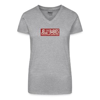 JELLY BABIES - THE ULTIMATE SUPERFOOD - Organic Women's V-Neck T-Shirt - black - Front
