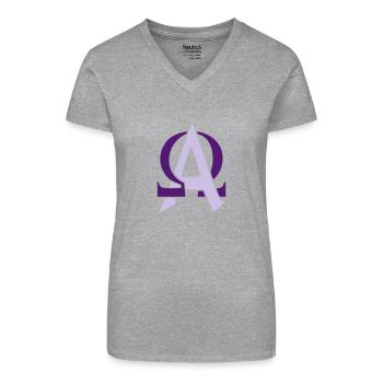 Alpha & Omega - T-shirt bio col V Femme - noir - Devant