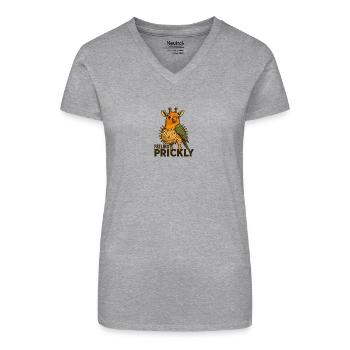 Vogel Giraffe Igel - Bio Frauen T-Shirt mit V-Ausschnitt - Schwarz - Vorne