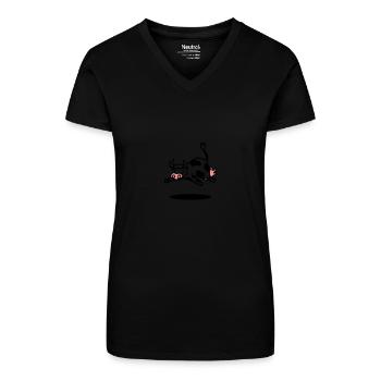 cow - Bio Frauen T-Shirt mit V-Ausschnitt - Schwarz - Vorne