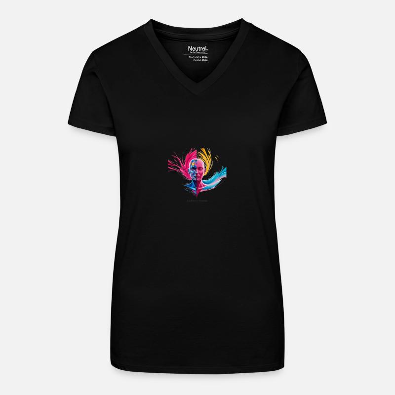 Evolve or Repeat - Bio Frauen T-Shirt mit V-Ausschnitt - Schwarz