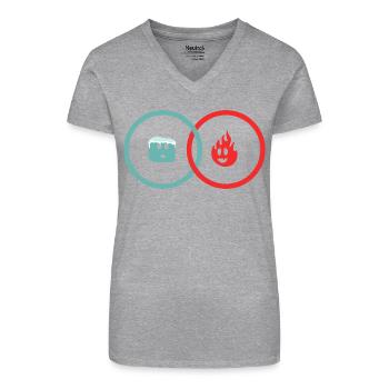 Alchimie - Feu et Glace - T-shirt bio col V Femme - noir - Devant