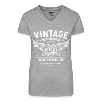 Born in September 1955 - Organic Women's V-Neck T-Shirt -  - Front
