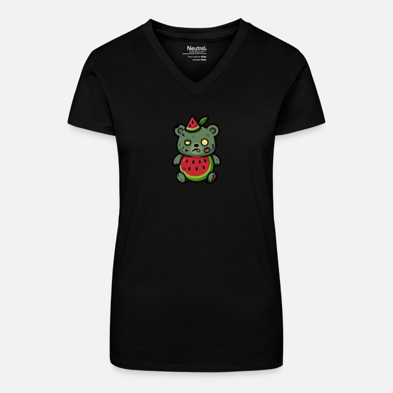 Baer - Bio Frauen T-Shirt mit V-Ausschnitt - Schwarz