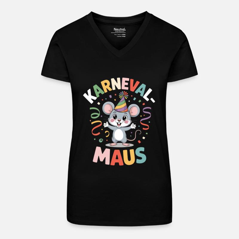 Carnival Mouse Cologne Carnival Mouse - Organic Women's V-Neck T-Shirt - black