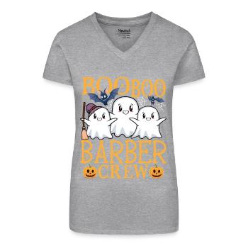 Friseur uu Lustiger Friseur - Bio Frauen T-Shirt mit V-Ausschnitt - Schwarz - Vorne
