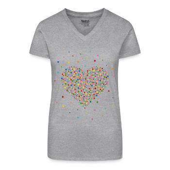 Confetti Heart - Organic Women's V-Neck T-Shirt - black - Front