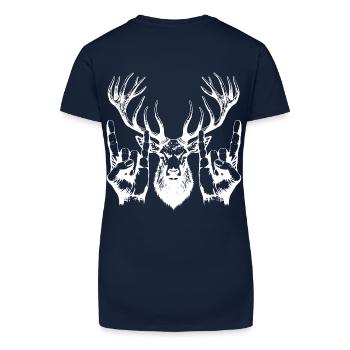 Metal Head Fork Sign Cool - Organic Women's V-Neck T-Shirt - navy blue - Back