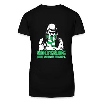 Wolfsburg und sonst nichts - Bio Frauen T-Shirt mit V-Ausschnitt - Schwarz - Hinten