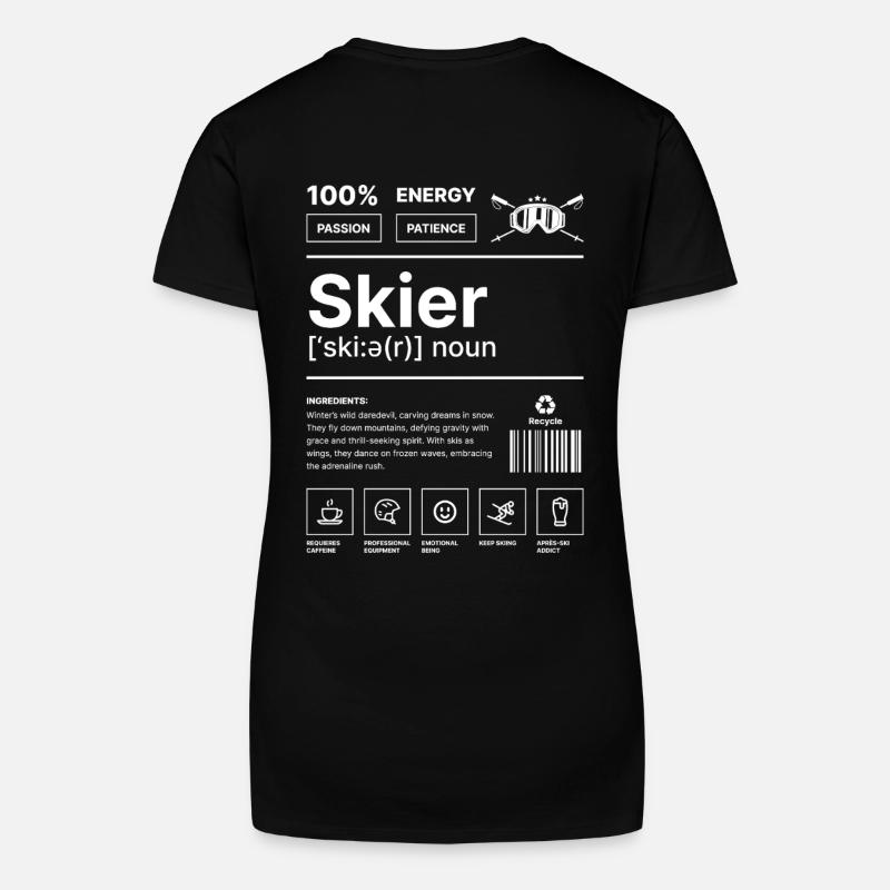Skifahrer-Lebensstil - Bio Frauen T-Shirt mit V-Ausschnitt - Schwarz