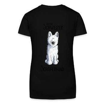 Weißer Schweizer Schäferhund - Bio Frauen T-Shirt mit V-Ausschnitt - Schwarz - Hinten