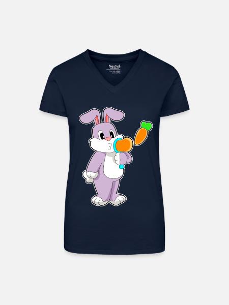 Hase Seifenblasen  - Bio Frauen T-Shirt mit V-Ausschnitt - Dunkelblau