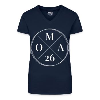 Oma 2026 - Bio Frauen T-Shirt mit V-Ausschnitt - Dunkelblau - Vorne