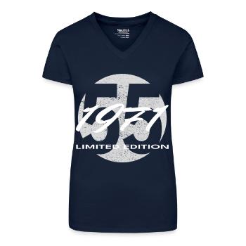 55. Geburtstag 1971 Geschenk für Männer und Frauen - Bio Frauen T-Shirt mit V-Ausschnitt - Dunkelblau - Vorne