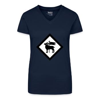 Gotland - Bio Frauen T-Shirt mit V-Ausschnitt - Dunkelblau - Vorne