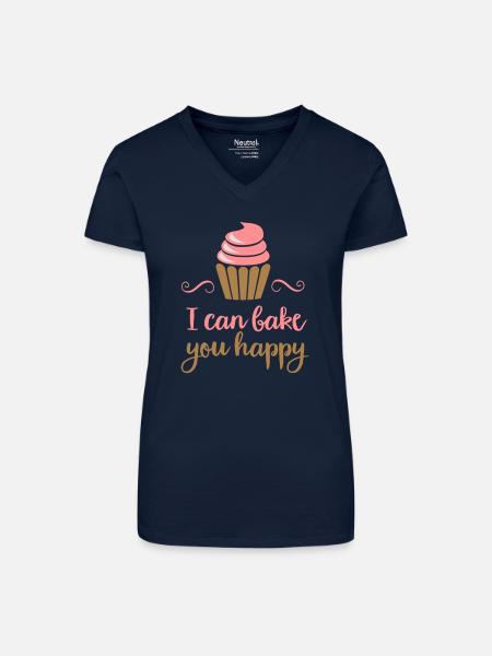 backen - Bio Frauen T-Shirt mit V-Ausschnitt - Dunkelblau